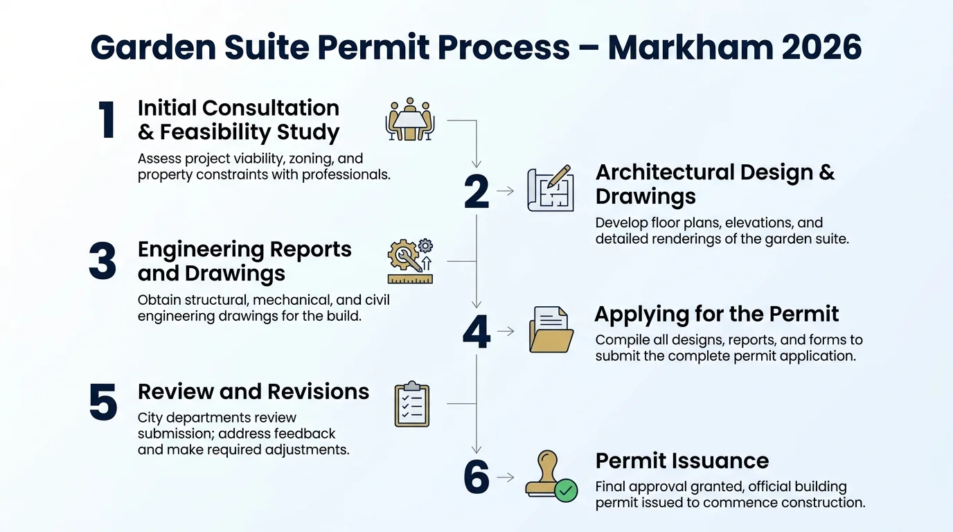 Step-by-step process for garden suite permit application in Markham 2026