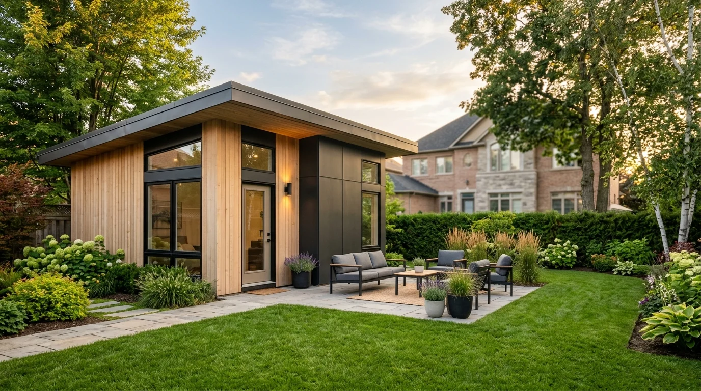 Completed modern garden suite in Markham backyard 2026