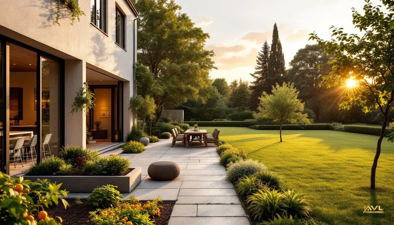 Outdoor living space with edible garden in Markham