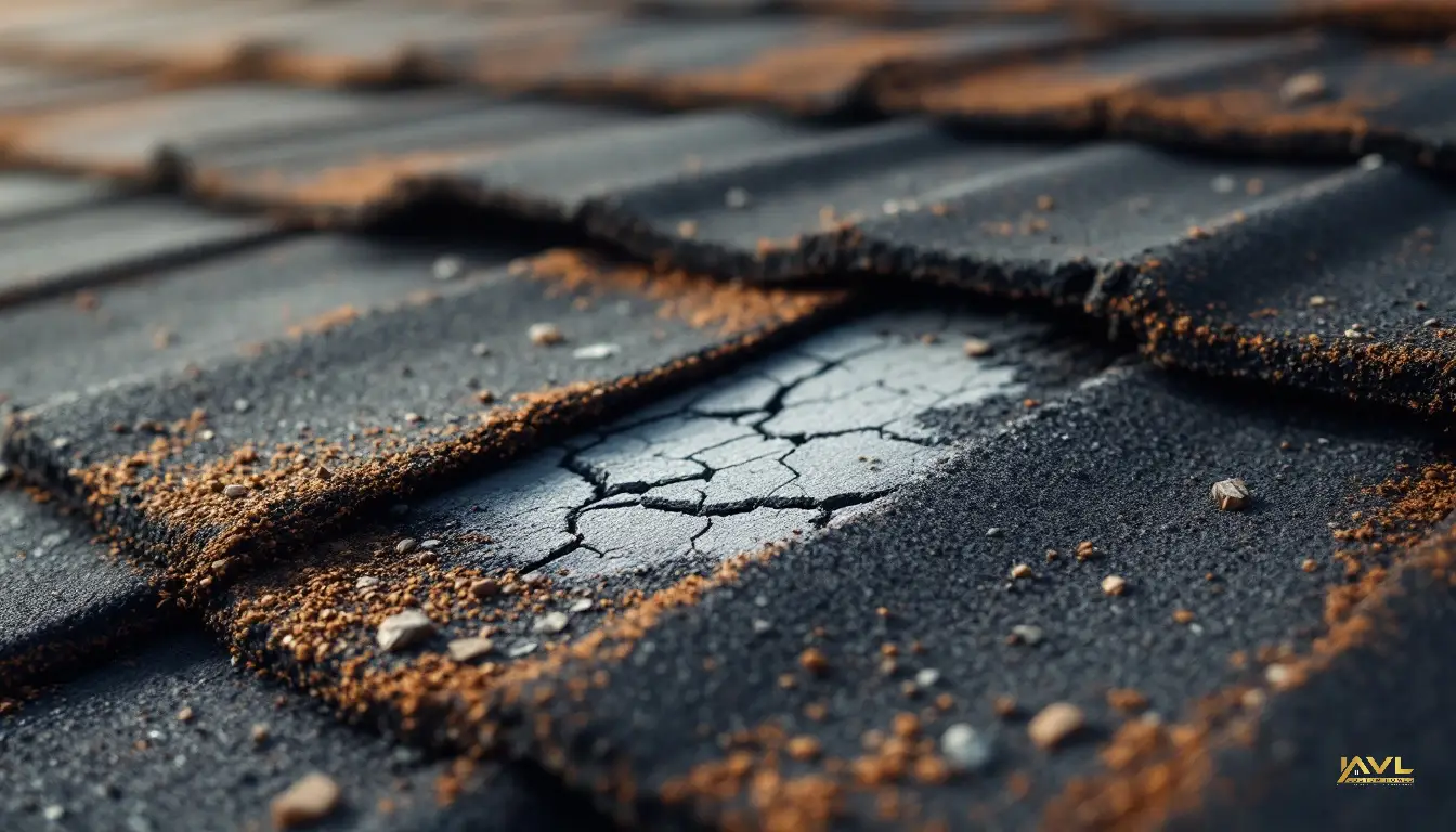Damaged asphalt shingle