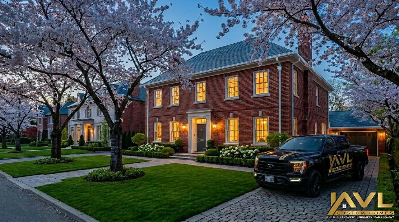 Pristine Toronto Luxury Home at Dusk - Spring Curb Appeal and home care