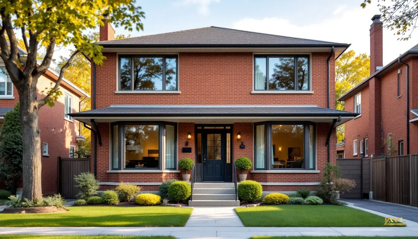 Summer foundation perimeter inspection on an older detached brick home in Toronto Leaside